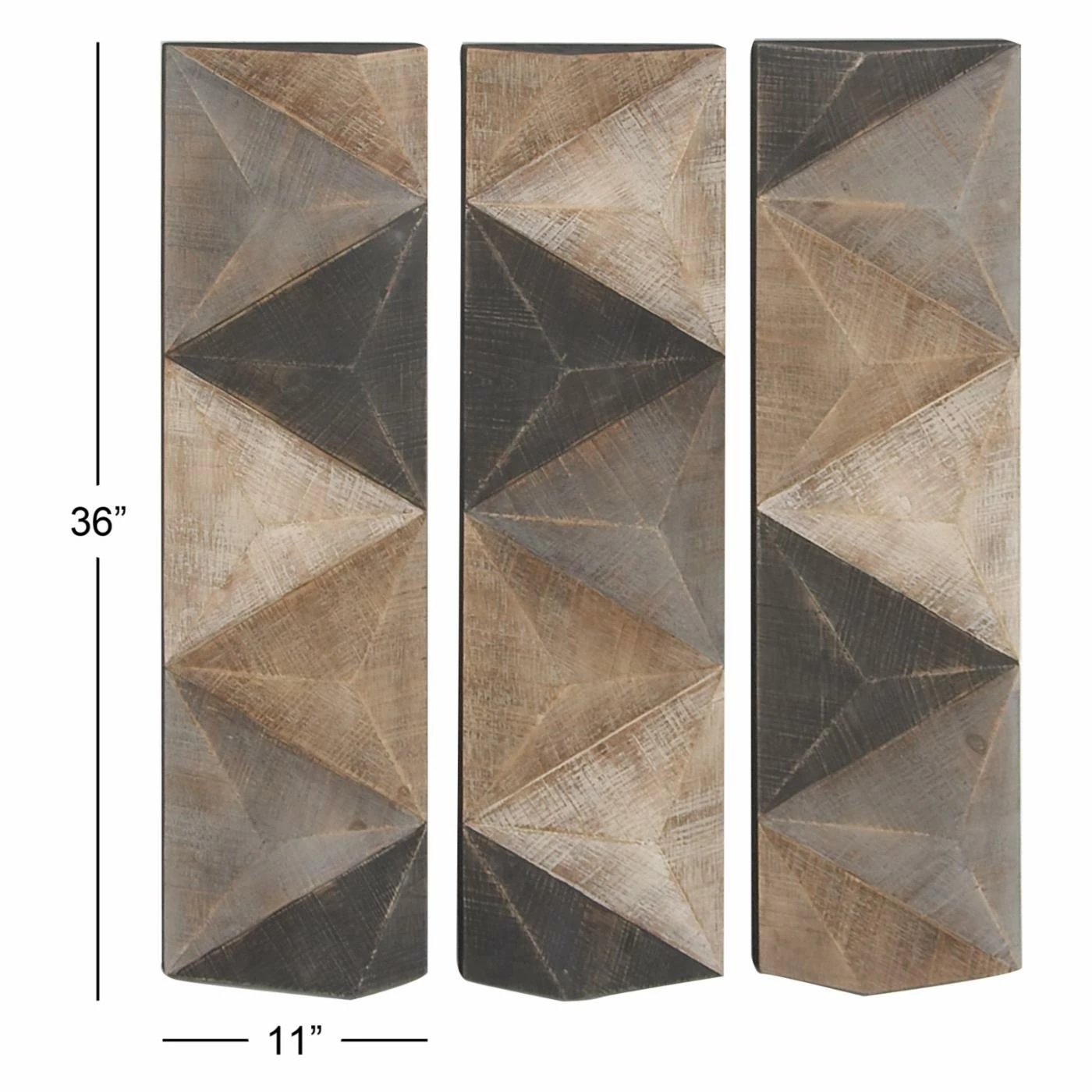 Best deal π DecMode Geometric Inspired Wood Wall Panel - Set Of 3 π - Image 4