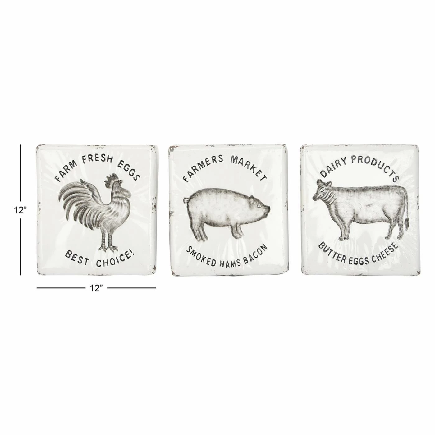 Outlet π DecMode Barnyard Animals Metal Wall Decor - Set Of 3 π₯ - Image 4