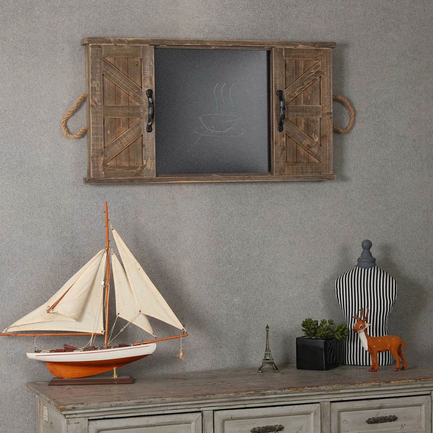 Wholesale ⌛ Wood LuxenHome Barndoor Blackboard Wall Decor ✔️ - Image 4