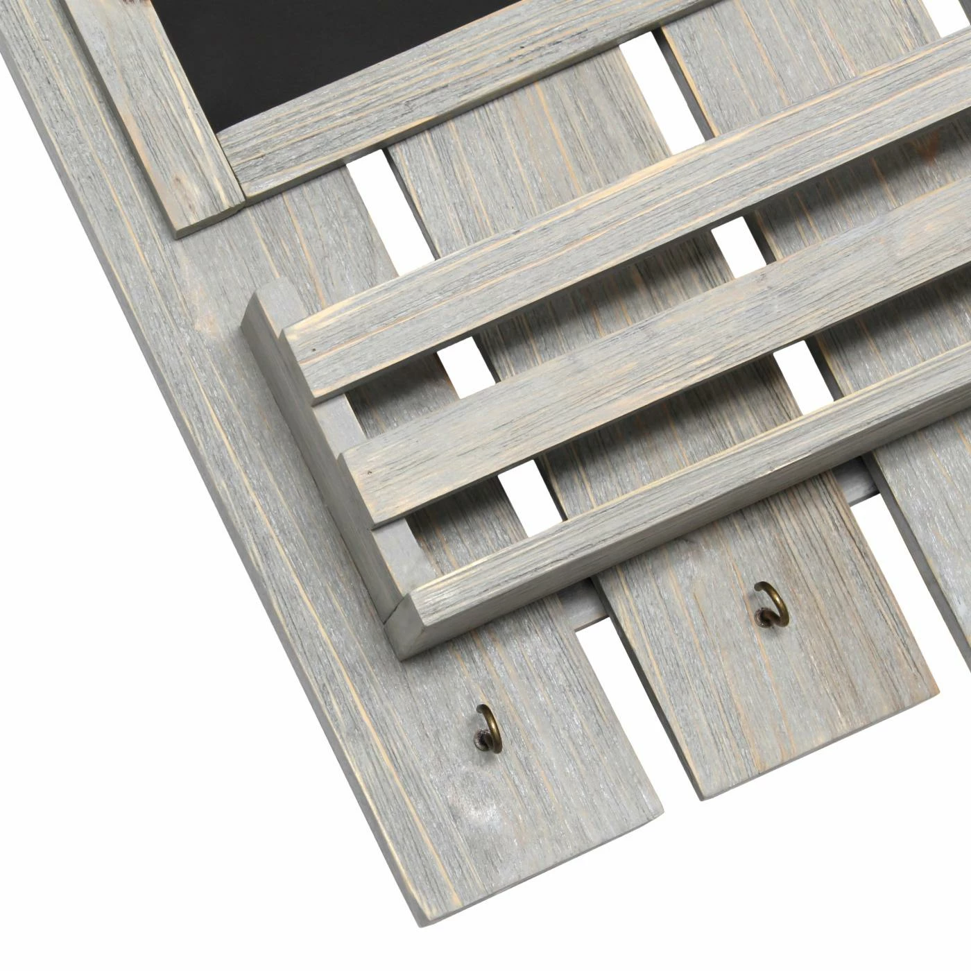 Brand new โ Wood Elegant Designs Chalkboard Sign With Key Holder Hooks And Mail Storage ๐ - Image 6