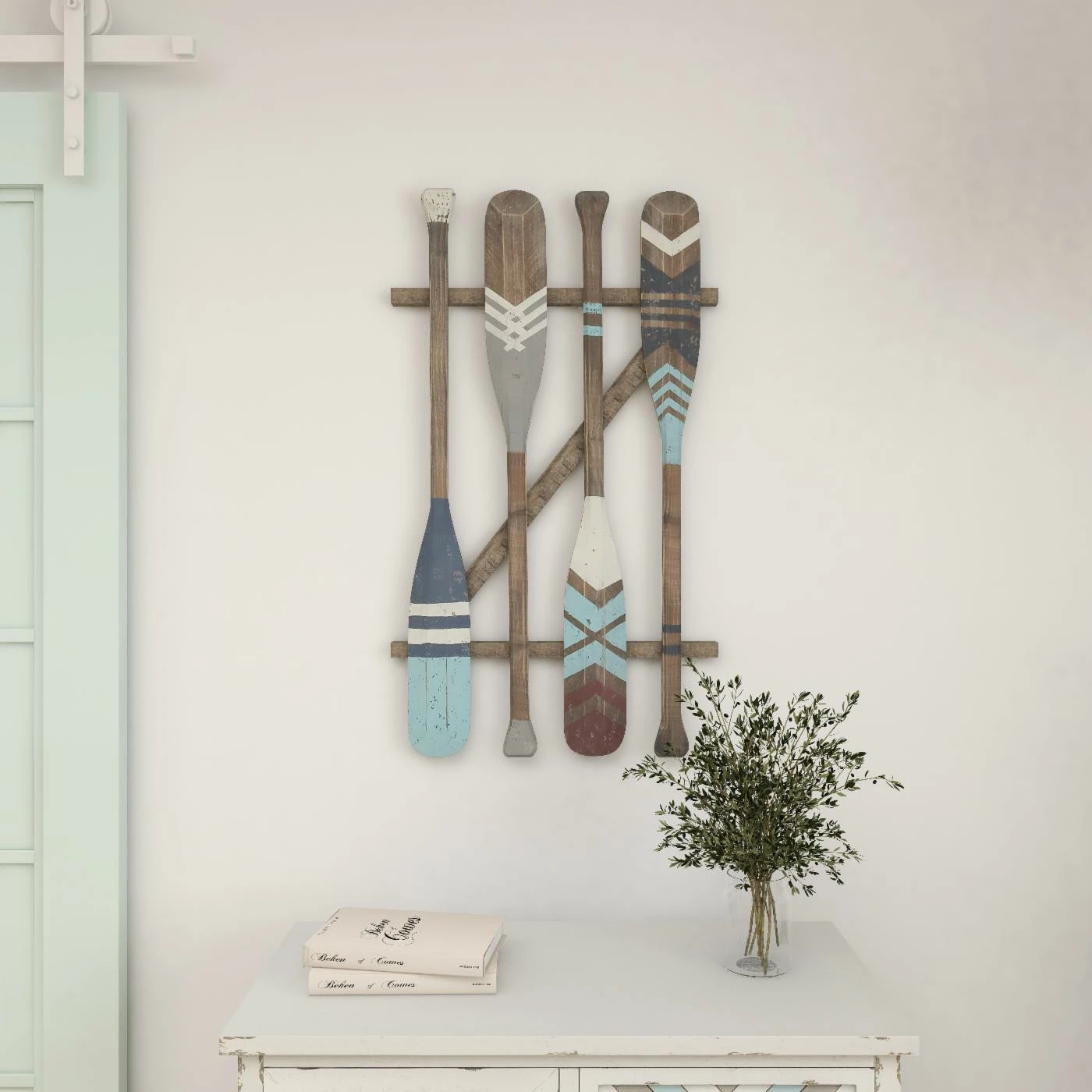 Coupon 🔥 DecMode Chevron And Stripes Wood Coastal Wall Décor 💯 - Image 7