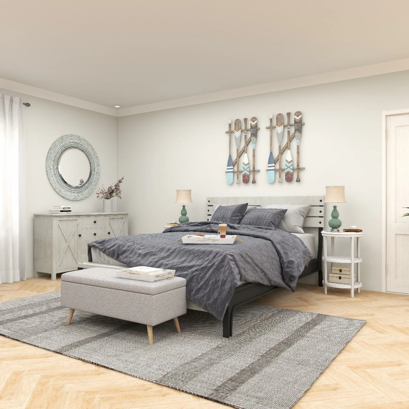 Coupon 🔥 DecMode Chevron And Stripes Wood Coastal Wall Décor 💯 - Image 8