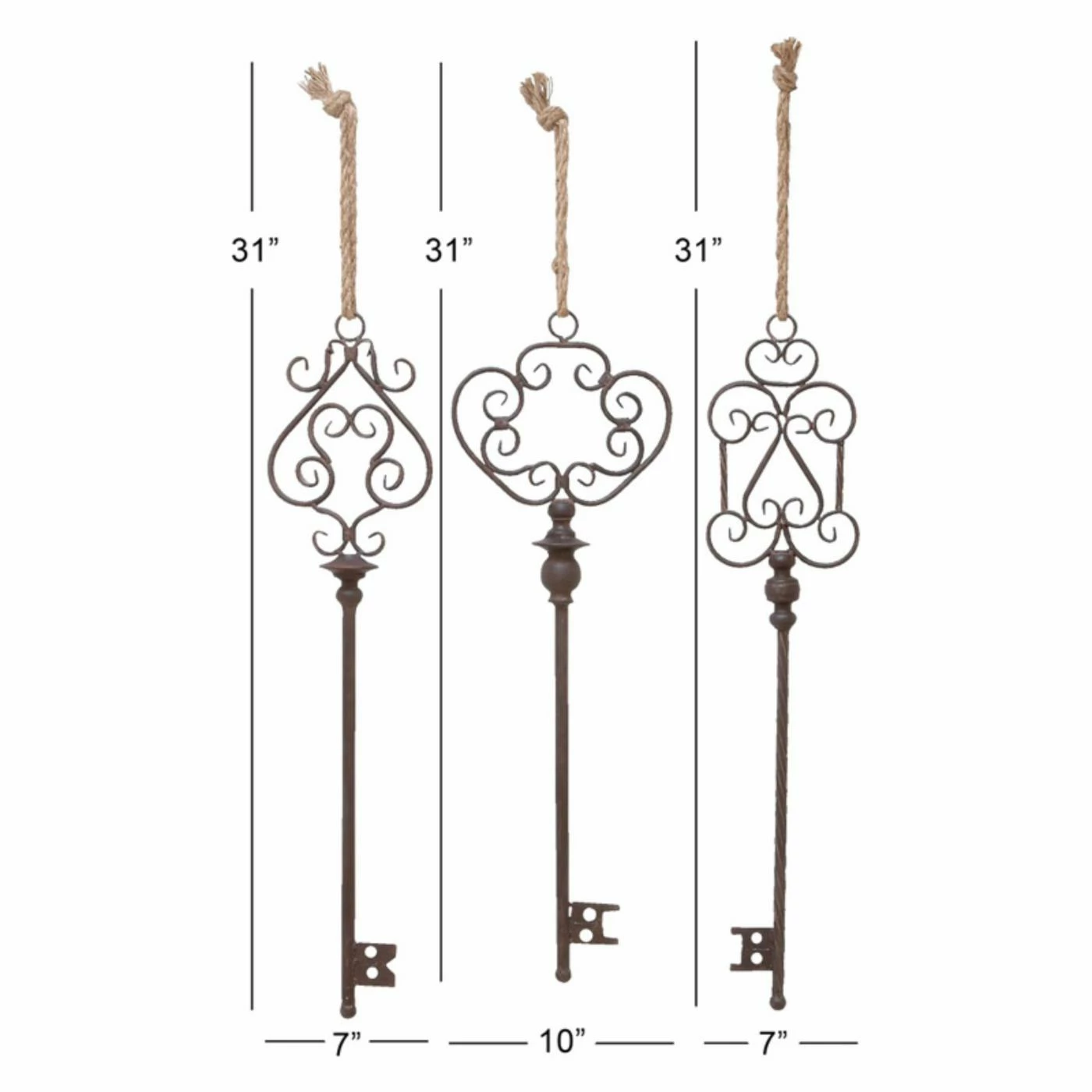 New β€οΈ Metal DecMode Skeleton Keys Wall Sculpture - Set Of 3 π - Image 2