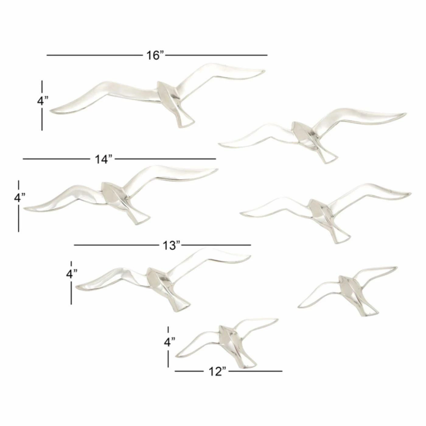 Buy ๐ Metal DecMode Flock Of Birds Wall Sculpture - Set Of 7 ๐ฏ - Image 2