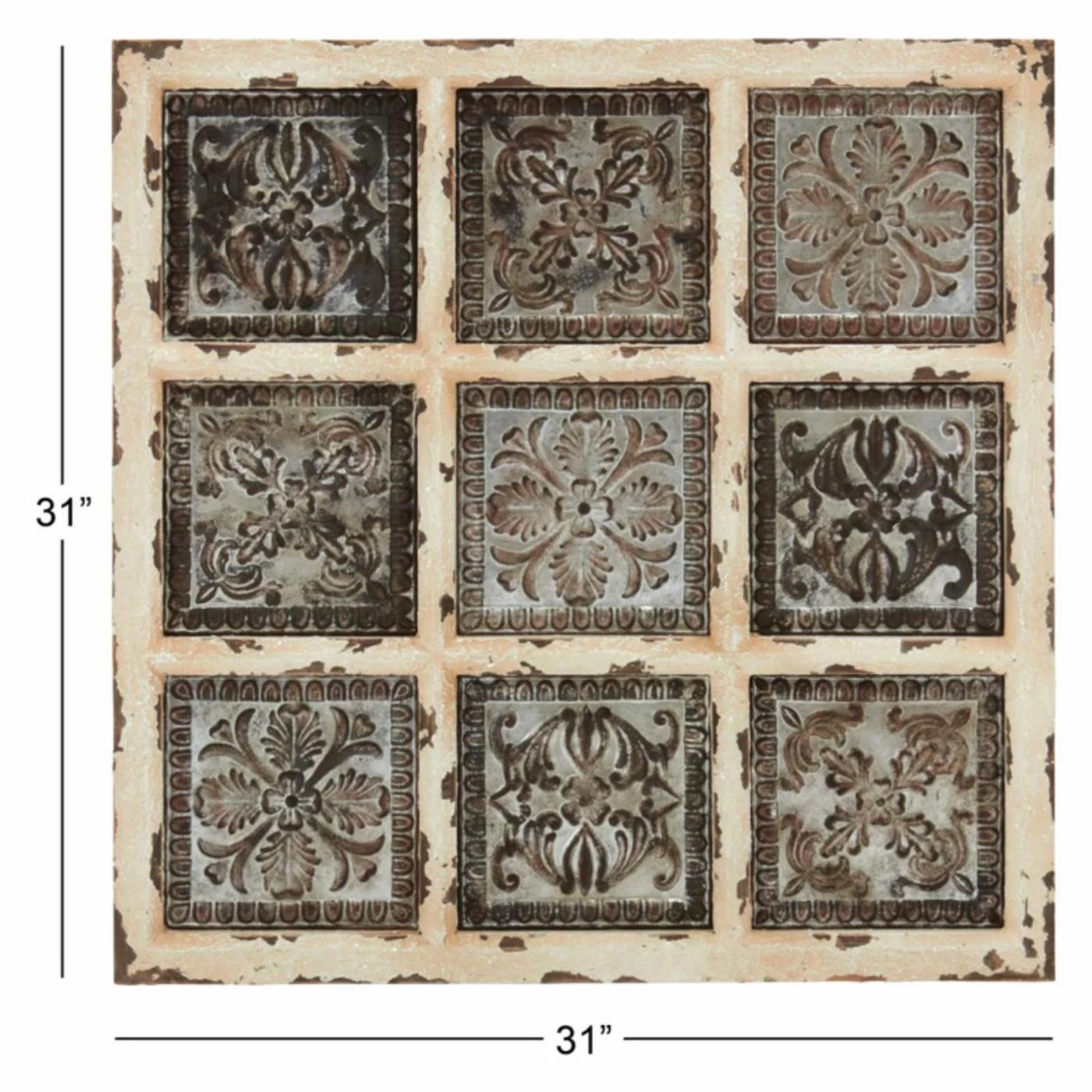 Best Pirce ๐ DecMode Metal & Wood Wall Sculpture - Copper & White ๐ - Image 2