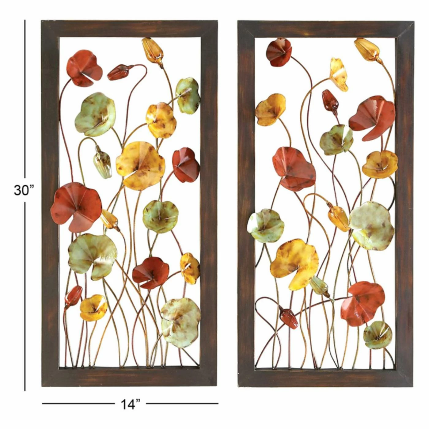 Discount โญ DecMode 2 Piece Framed Metal Flowers Wall Sculpture ๐ - Image 2