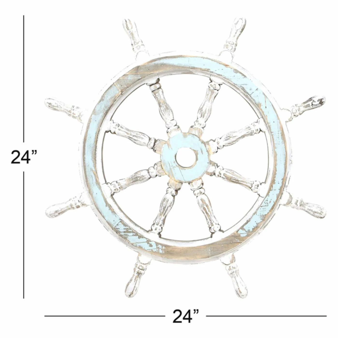 Hot Sale ๐ DecMode Wood Ship Wheel Wall Sculpture ๐ฏ - Image 2
