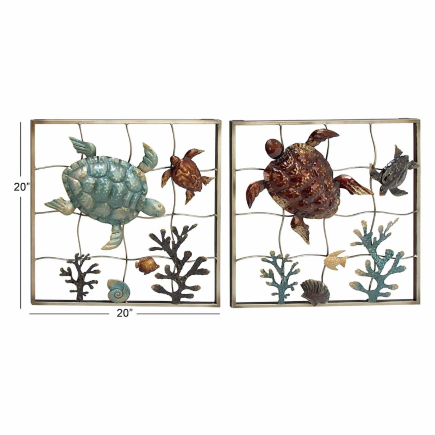 Best deal π Metal DecMode Square Tubular Frame Wall Sculpture - Set Of 2 β€οΈ - Image 3