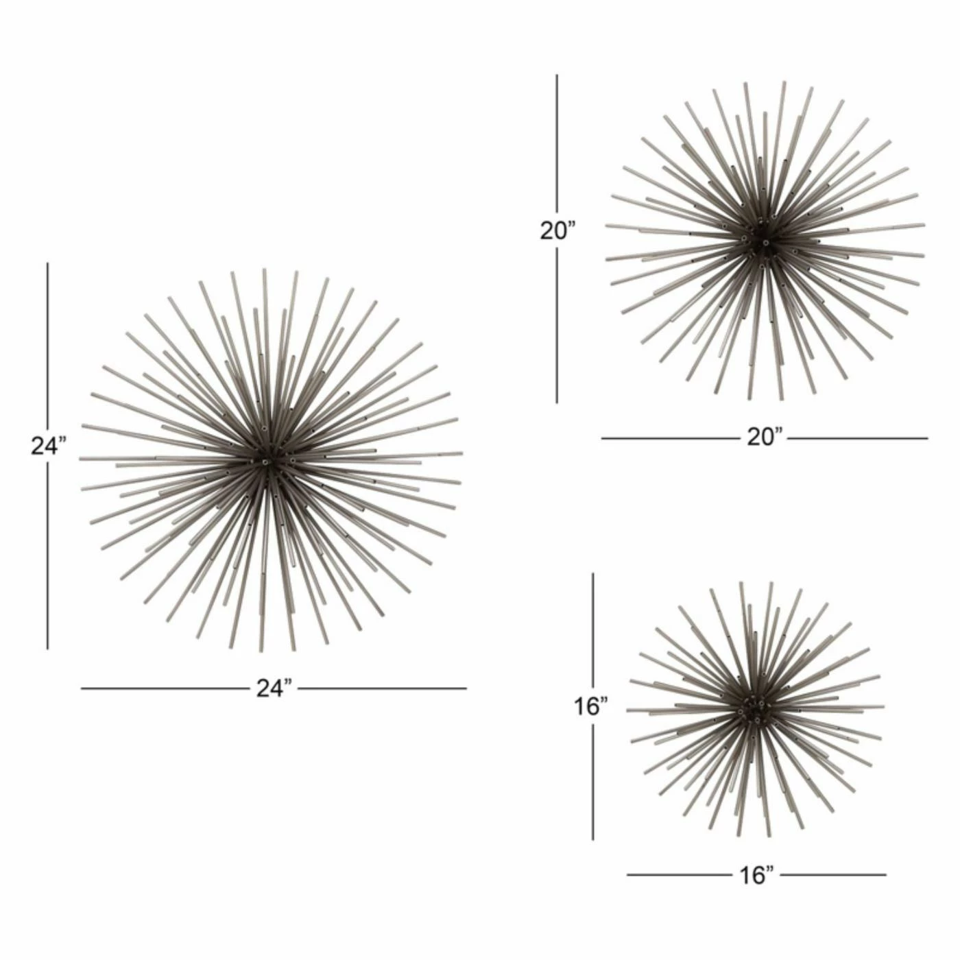 Outlet π DecMode Black Metal Tube Star Wall Sculpture - Set Of 3 β¨ - Image 3