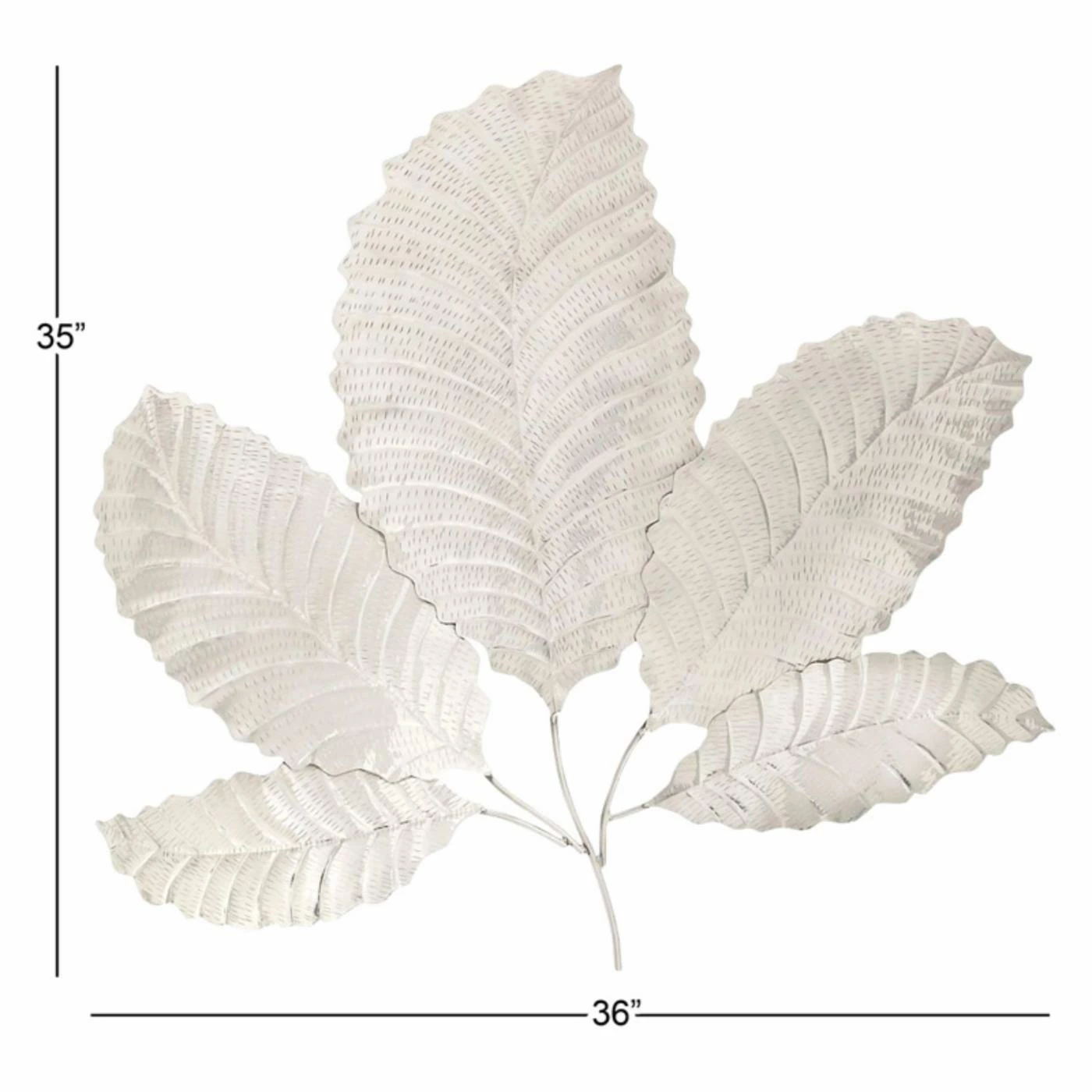 Coupon โ๏ธ Metal DecMode 36W X 35H In. Stainless Steel Textured Five Leaf Wall Sculpture ๐ - Image 2