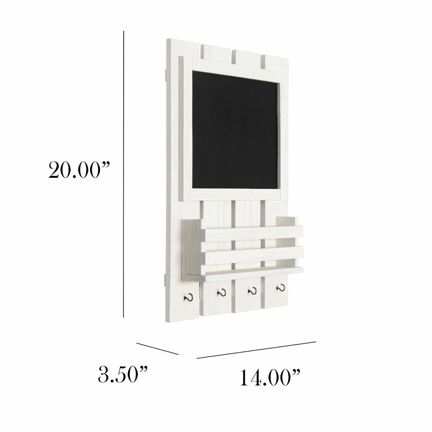 Brand new โ Wood Elegant Designs Chalkboard Sign With Key Holder Hooks And Mail Storage ๐ - Image 3