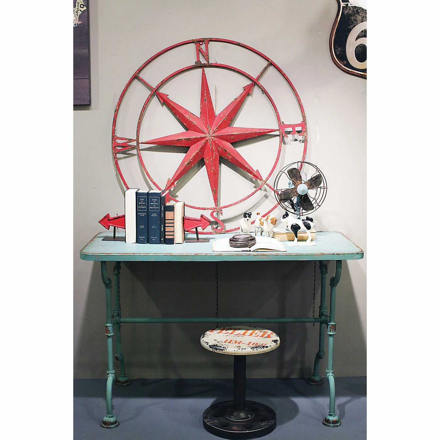 Coupon π₯ Metal 3R Studios Distressed Compass Wall Sculpture 𧨠- Image 3