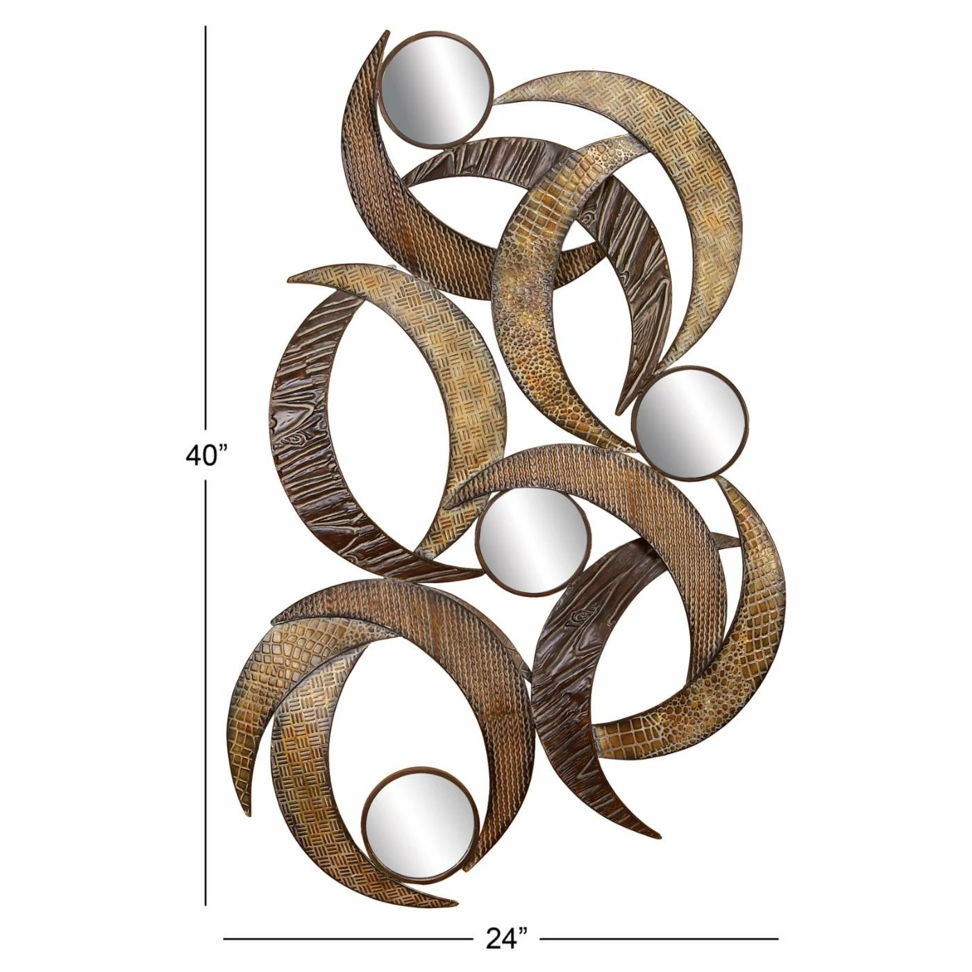 Budget ๐งจ Metal DecMode Abstract Crescent Iron And Mirror Wall Accent ๐ - Image 3