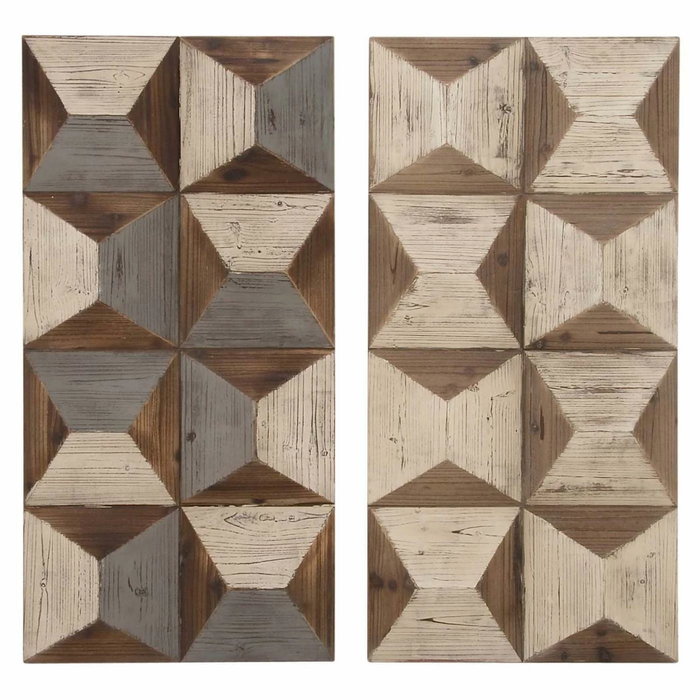Cheap π DecMode Geometric Design Wooden Wall Panels - Set Of 2 β - Image 3