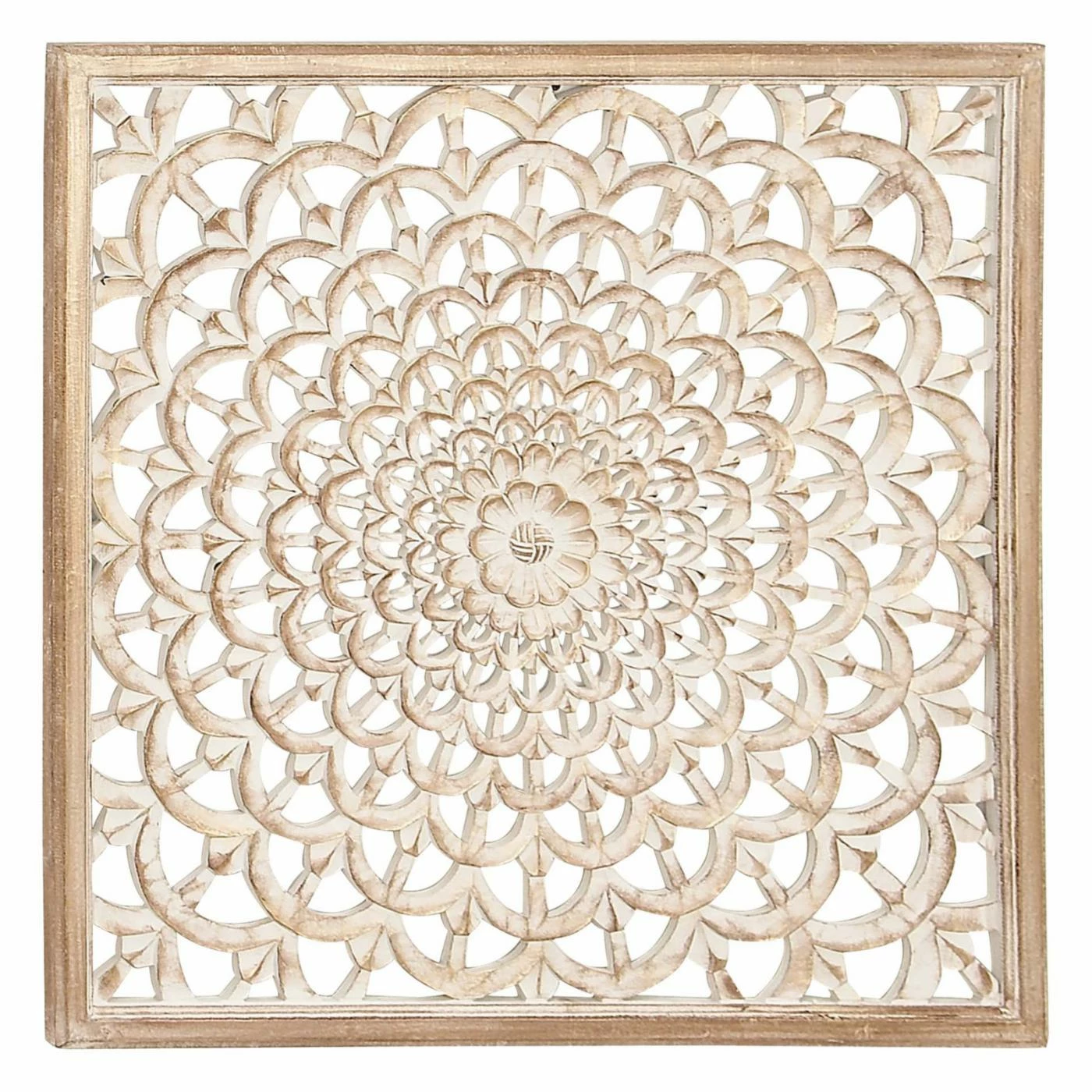 Best deal β DecMode Flower Inspired Carved Pine Wood Wall Panel π - Image 3