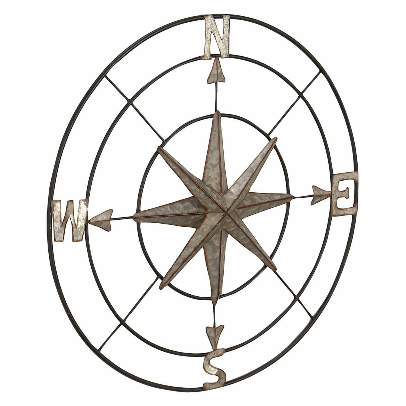 Best Pirce π Metal DecMode Galvanized Iron Compass Wall Decor β - Image 3