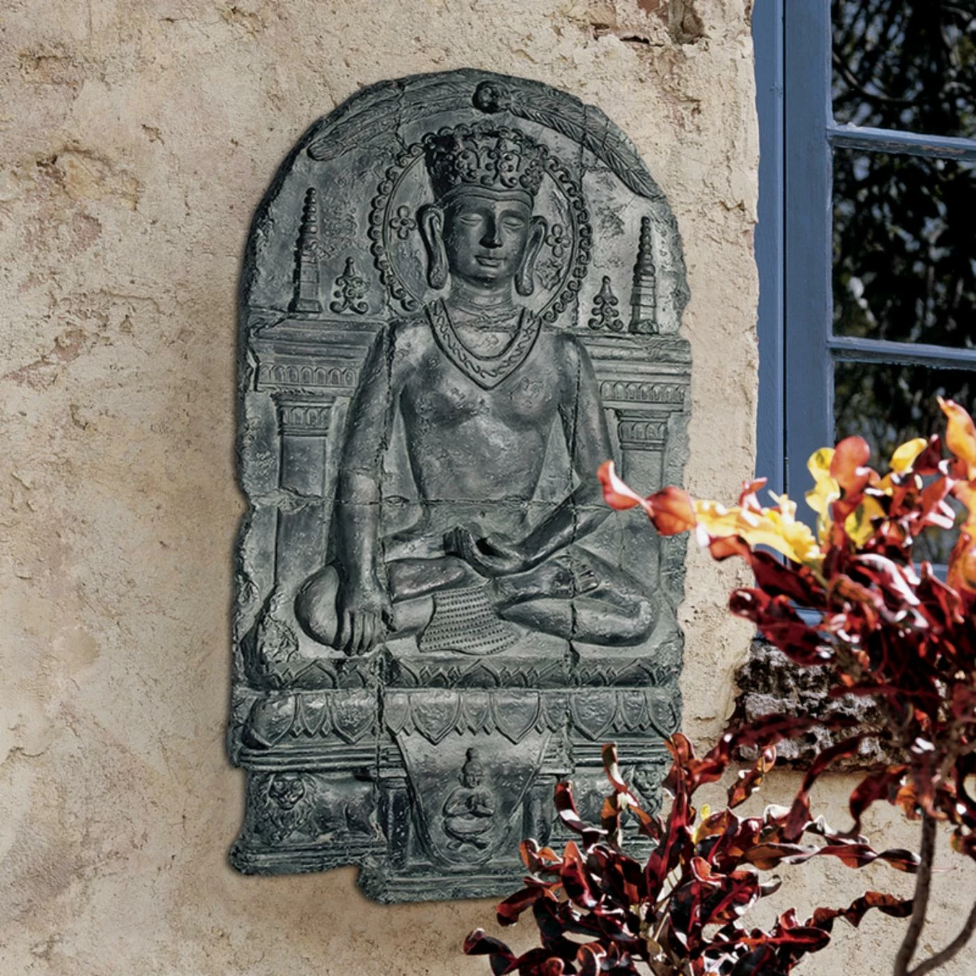 Outlet โค๏ธ Wicker Design Toscano Earth Witness Buddha Sculptural Wall Frieze โจ - Image 2