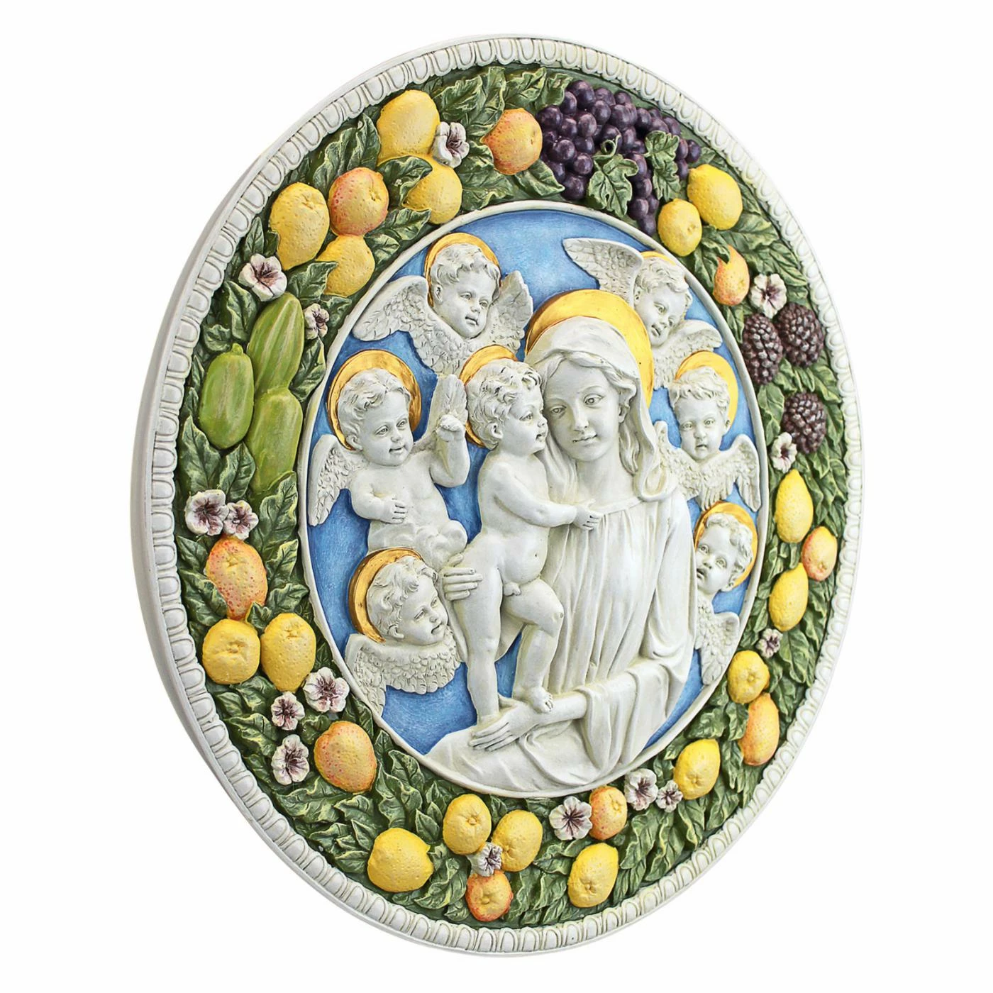 Outlet โค๏ธ Wicker Design Toscano Virgin Mary And Child Roundel Wall Sculpture ๐ - Image 2