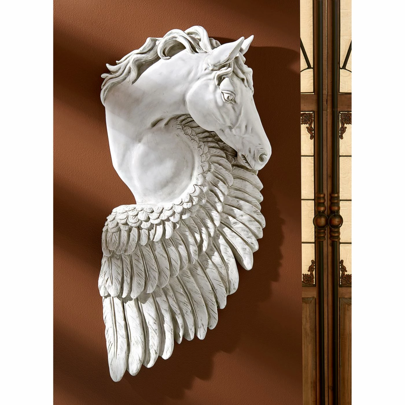 Hot Sale 🔥 Wicker Design Toscano Wings Of Fury Pegasus Horse Wall Sculpture ⌛ - Image 2