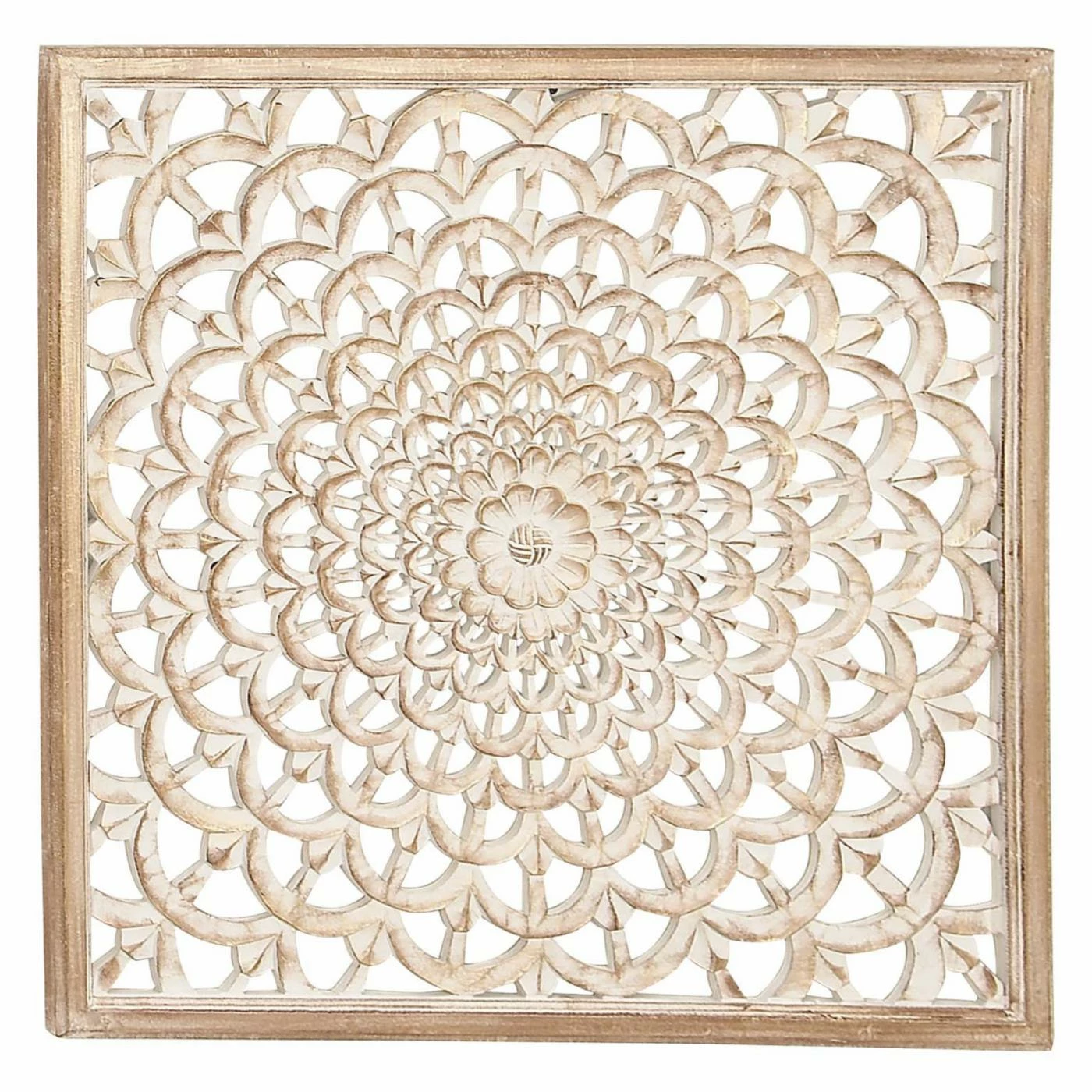Best deal β DecMode Flower Inspired Carved Pine Wood Wall Panel π - Image 2