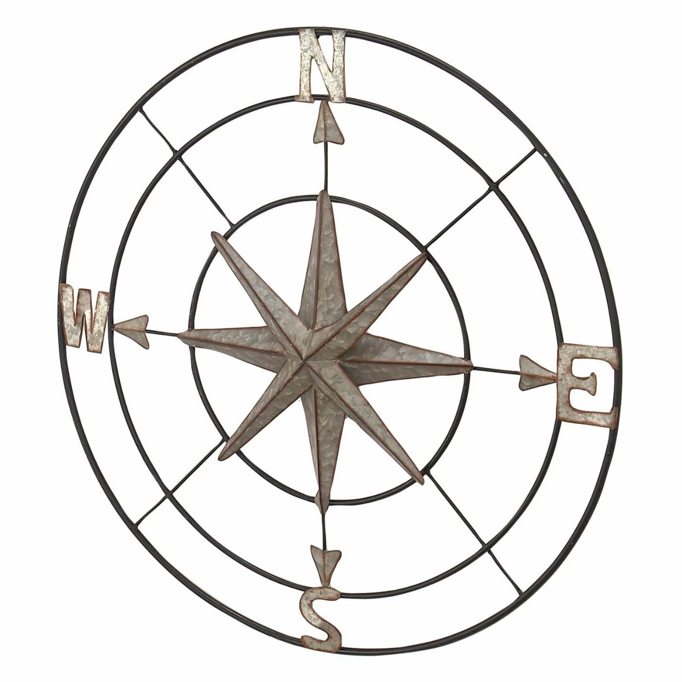 Best Pirce π Metal DecMode Galvanized Iron Compass Wall Decor β - Image 2