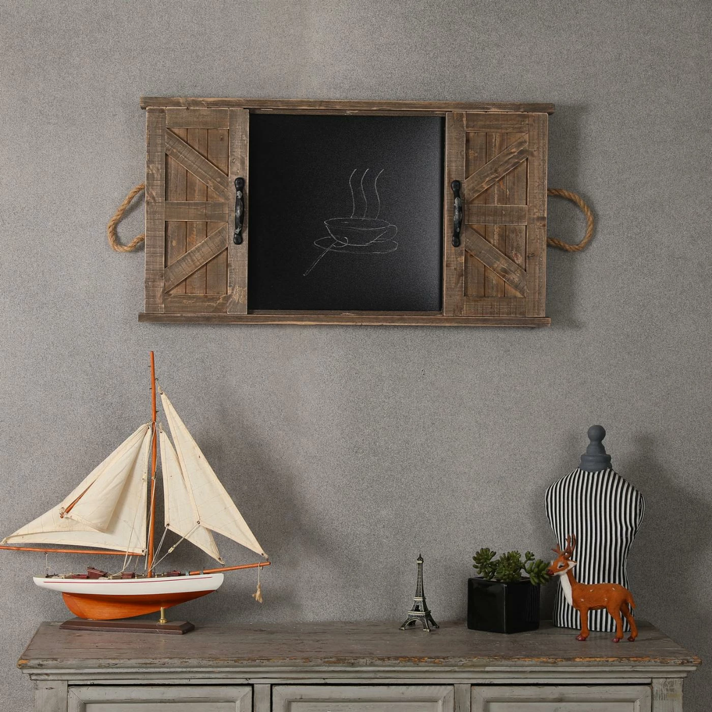 Wholesale ⌛ Wood LuxenHome Barndoor Blackboard Wall Decor ✔️ - Image 2