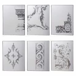 Best Sale 😍 A & B Home Metal A & B Home Antique Glass Mirror With Designs - Set Of 6 🤩