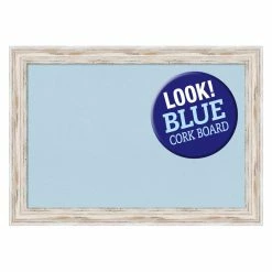 Cheap 🧨 Wood Amanti Art Alexandria White Wash Framed Cork Board 🔔