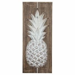 Promo ❤️ Wood 3R Studios Embossed Pineapple Wall Sculpture 🔔