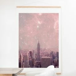 Best Sale ⭐ Upholstered Deny Designs Stardust Covering New York Wall Scroll 👍