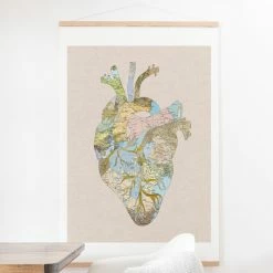 Flash Sale 😍 Upholstered Deny Designs A Travelers Heart Wall Scroll 🧨