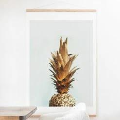 Deals 🛒 Upholstered Deny Designs The Gold Pineapple Wall Scroll 🌟
