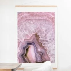 Cheap ✔️ Upholstered Deny Designs Pale Pink Agate Wall Scroll 🧨