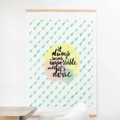 Buy 🧨 Upholstered Deny Designs It Always Seem Impossible Until Its Done Wall Scroll 🎁