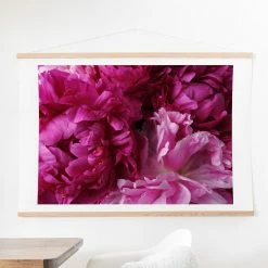 New 🥰 Upholstered Deny Designs Glamour Pink Peonies Wall Scroll 🥰