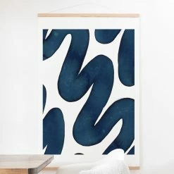 Best Sale ⭐ Upholstered Deny Designs Blue Swirls Wall Scroll 🛒