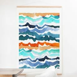 New ⭐ Upholstered Deny Designs Beach Waves Wall Scroll ⭐