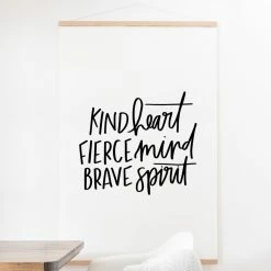 Flash Sale 🔔 Upholstered Deny Designs Kind Heart Fierce Mind Brave Spirit Wall Scroll 🤩