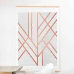 Flash Sale 🎁 Upholstered Deny Designs Art Deco Rose Gold Wall Scroll 🛒