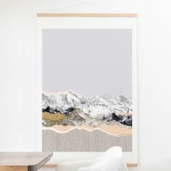 New ✨ Upholstered Deny Designs Pastel Mountains Ii Wall Scroll 🎉