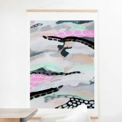 Top 10 ✔️ Upholstered Deny Designs Rolling Abstract Lilac And Mint Wall Scroll ⭐