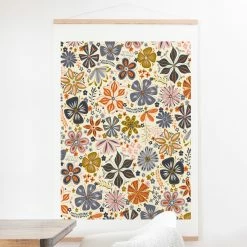 Deals 😍 Upholstered Deny Designs Petal Pop In Blue Wall Scroll 🔔