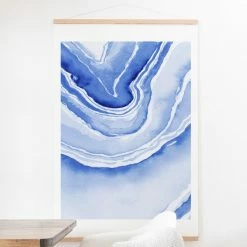 Brand new ⌛ Upholstered Deny Designs Blue Lace Agate Wall Scroll ⭐