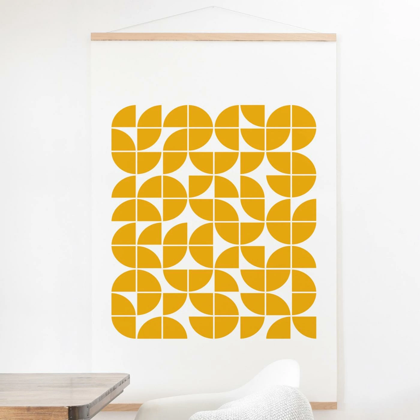 Best Sale β¨ Upholstered Deny Designs Mid Century Modern Geometric 20 Yellow Wall Scroll π