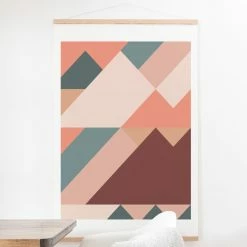 Discount 😉 Upholstered Deny Designs Geometric Mountains 01 Wall Scroll 😉