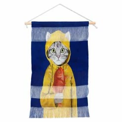 Wholesale 🤩 Upholstered Deny Designs Cat With Fish Wall Hanging 🧨