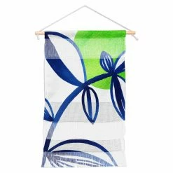 Discount ✔️ Upholstered Deny Designs 🌞 Summer Blue Leaves Wall Hanging 💯