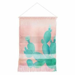 Top 10 ⌛ Upholstered Deny Designs Kangarui Pastel Cactus Hanging Tapestry 😀
