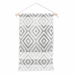 Coupon 🎁 Upholstered Deny Designs Little Arrow Design Co Watercolor Diamonds In Grey Hanging Tapestry 🤩