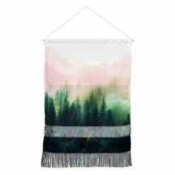 New 🎁 Upholstered Deny Designs Marta Barragan Camarasa Mountain Landscape Painting 01 Hanging Tapestry 🤩